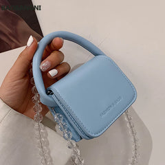 Mini Square Tote bag Summer PU Leather Women's Handbag Shoulder Messenger