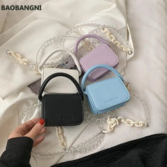 Mini Square Tote bag Summer PU Leather Women's Handbag Shoulder Messenger