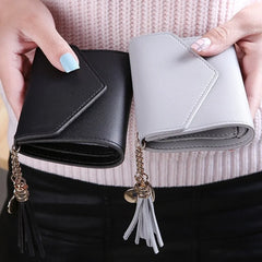 Mini Tassel Wallet Women Purse Female Short Mini Wallets Students Lovely Purse F