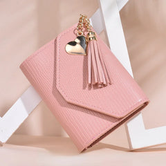 Mini Tassel Wallet Women Purse Female Short Mini Wallets Students Lovely Purse F