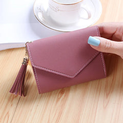 Mini Tassel Wallet Women Purse Female Short Mini Wallets Students Lovely Purse F