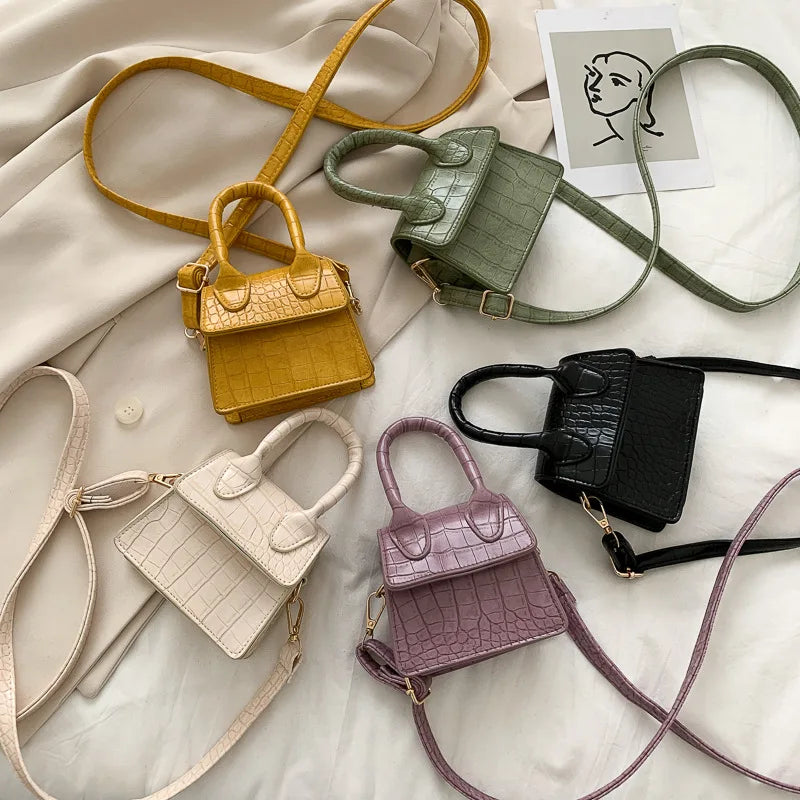 Crocodile Pattern Mini Tote Bag Crossbody Handbag