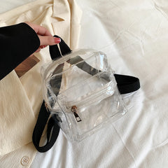 Mini Transparent Women Backpack PVC Kids Girls Student School Bags