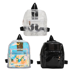 Mini Transparent Women Backpack PVC Girls School Bags Casual Travel Bagpack
