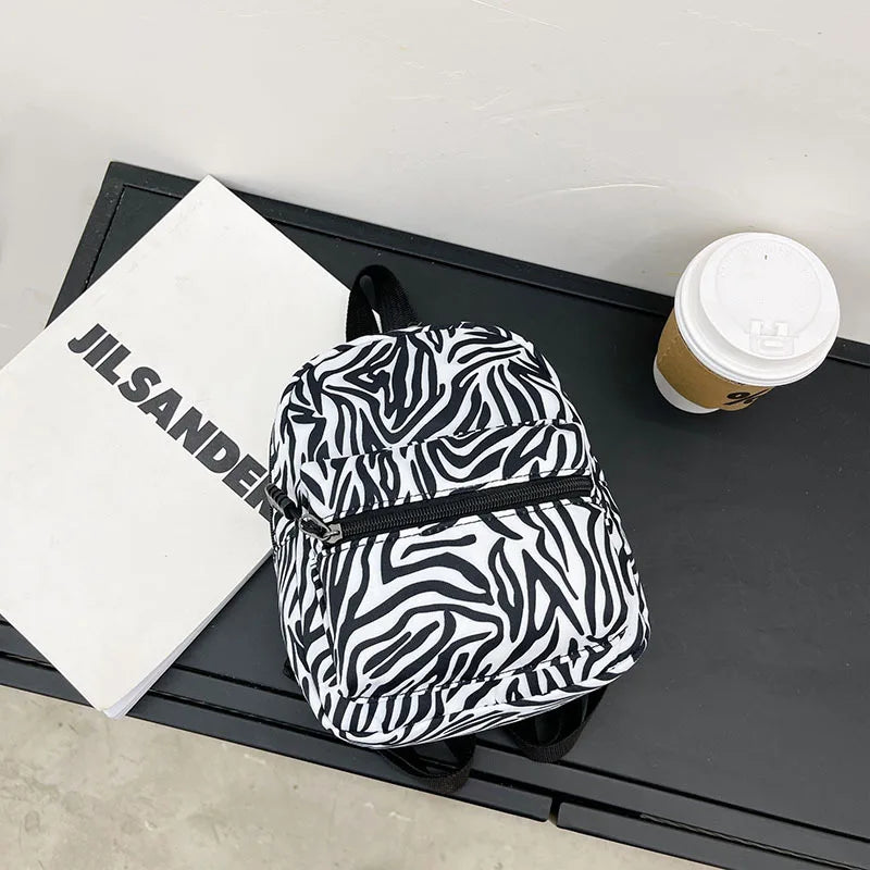 Mini Women Backpacks Nylon Female Bags Animal Printing Small Backpack