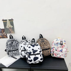 Mini Women Backpacks Nylon Female Bags Animal Printing Small Backpack