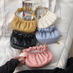 Mini Women Clutches Bag Classic Handbag Leather Dumpling Pack