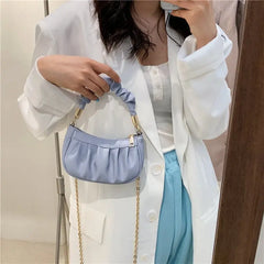 Mini Women Clutches Bag Classic Handbag Leather Dumpling Pack