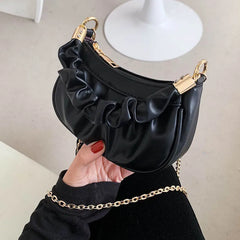 Mini Women Clutches Bag Classic Handbag Leather Dumpling Pack