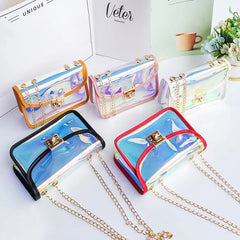Mini Laser Crossbody Bag PVC Jelly Small Tote Messenger Candy Colors B