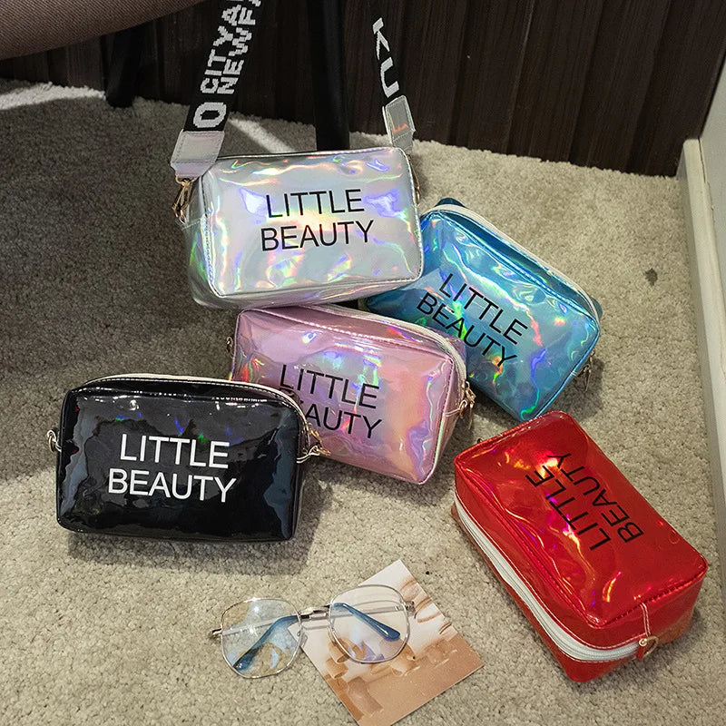 Mini Laser Crossbody Bag Messenger PVC Jelly Small Tote Messenger Bags