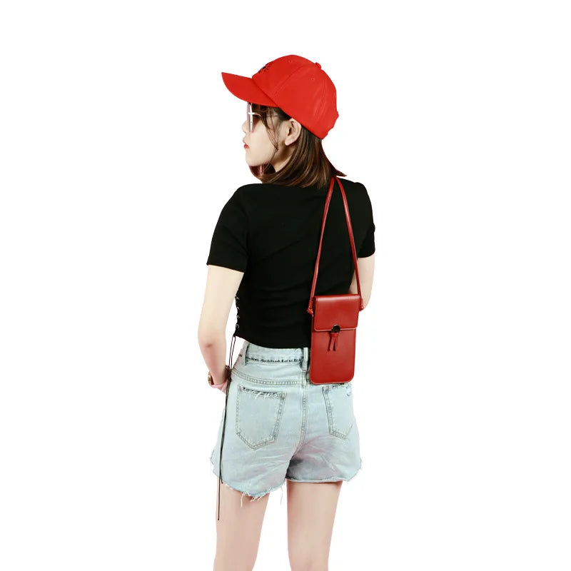 Mini Women PU Chain Messenger Bag Retro Mobile Phone Bag Shoulder Handbag
