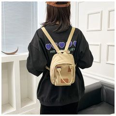 Mini Women's Canvas Backpack School Bag Retro Rucksack for Teen Girls