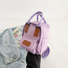 Mini Women's Canvas Backpack School Bag Retro Rucksack for Teen Girls