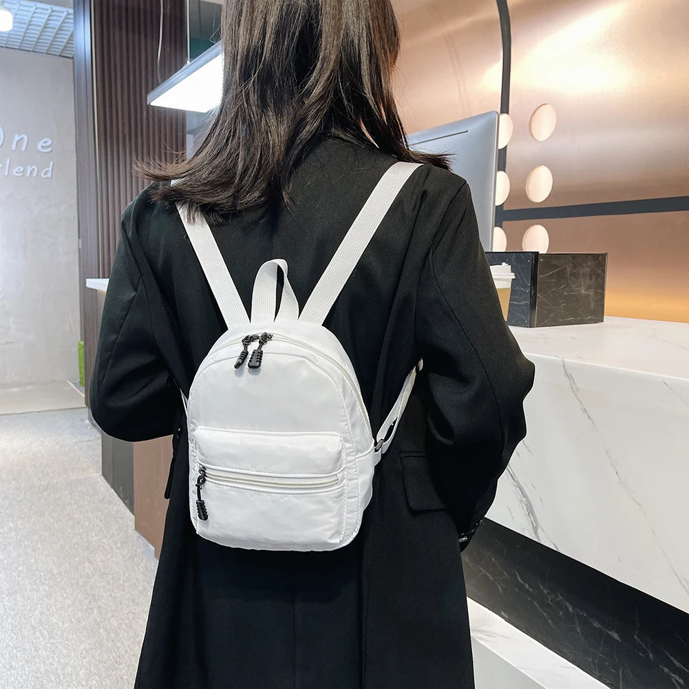 Nylon Mini Backpack Preppy Style School Travel Bag for Teen Girls