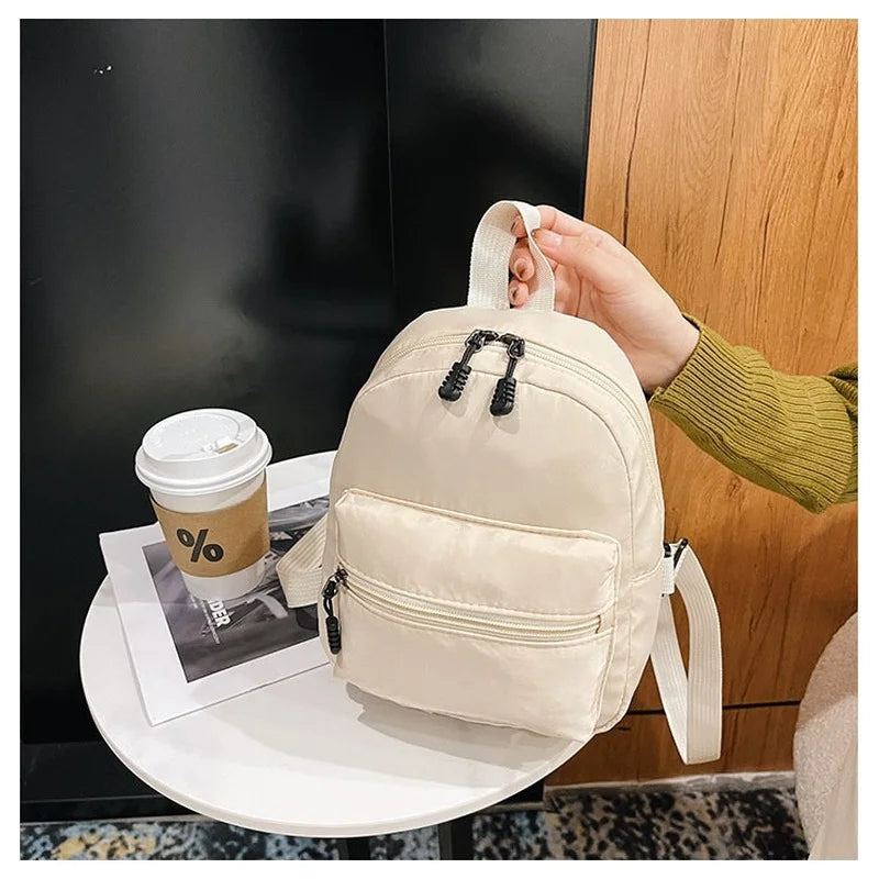 Mini Nylon Women's Backpack School Bag for Teen Girls