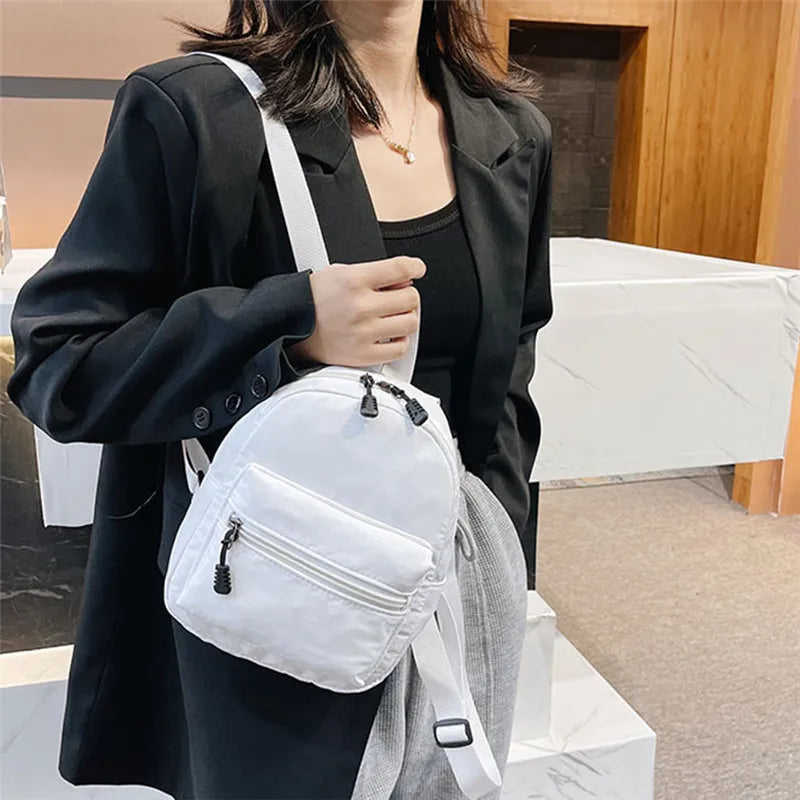 Mini Women's Backpacks Nylon School Rucksack for Teen Girl