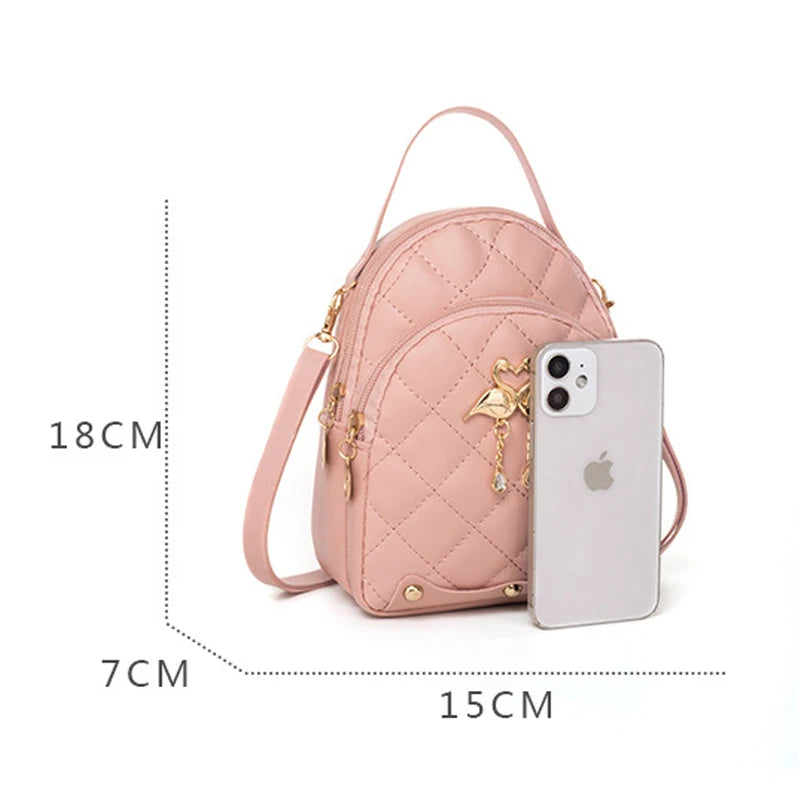 Mini Women's Backpacks PU Leather Casual Small Women Bags Handbag Phone Purse