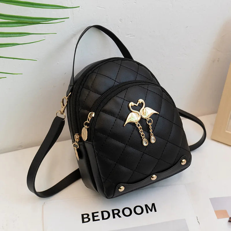 Mini Women's Backpacks PU Leather Casual Small Women Bags Handbag Phone Purse