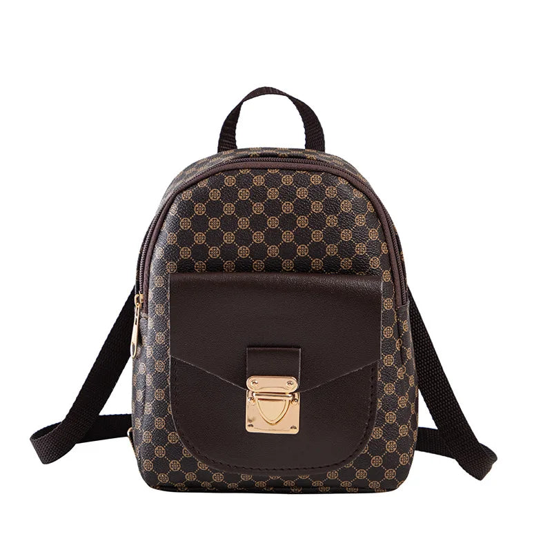 Mini Women's Backpack PU Leather Multi-Function Phone Pouch Pack