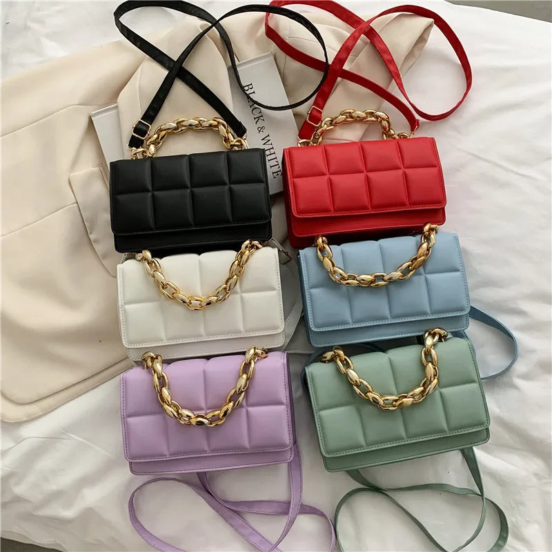 Quilted Flap Square Bag for Women Crossbody Bags Female Shoulder Handbags