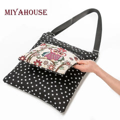Miyahouse Cartoon Owl Crossbody Bag Lady Flap Bag