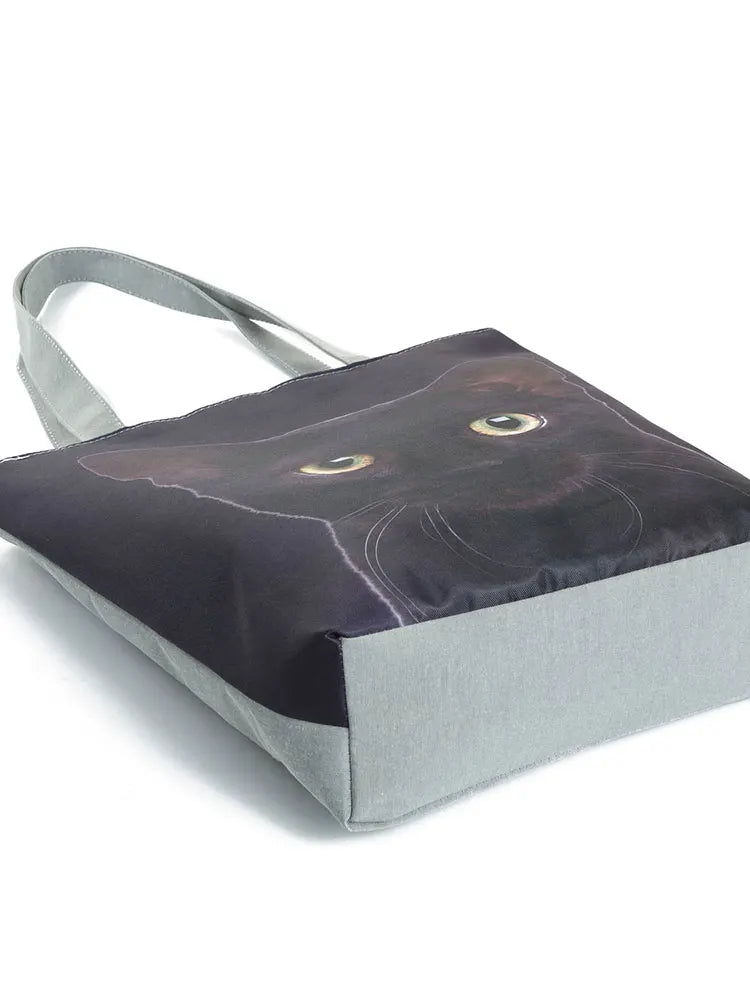 Miyahouse Cat Print Tote Bag Eco Reusable Shopping Bag