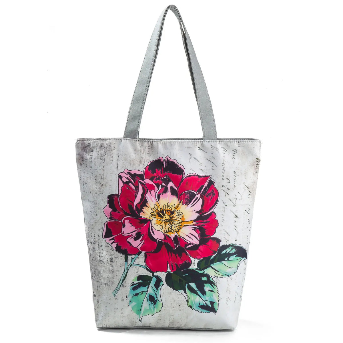 Miyahouse Floral & Umbrella Print Shoulder Bag Canvas Beach Tote Handbag