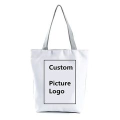 Miyahouse Floral & Umbrella Print Shoulder Bag Canvas Beach Tote Handbag