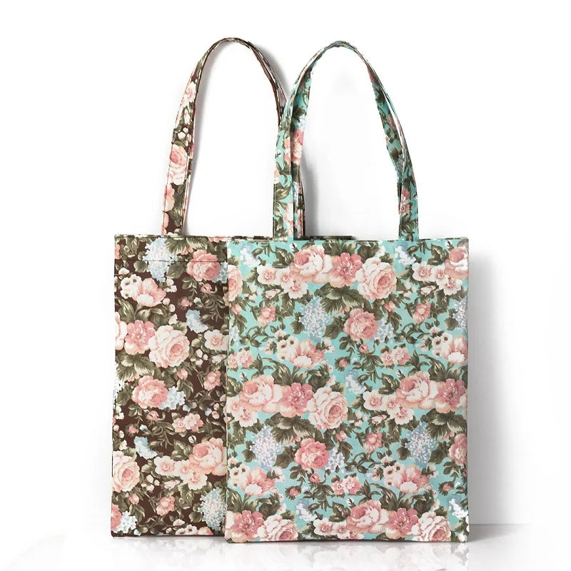 Miyahouse Floral Print Tote Bag Zipper Handbag