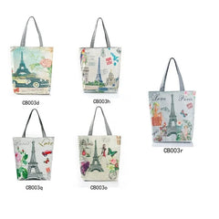 Miyahouse Paris Tower Printed Canvas Beach Bag
