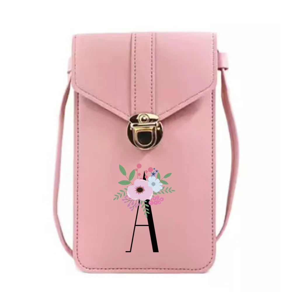Flower Letter Series Shoulder Bag Leather Wallet Crossbody Bag
