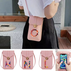 PU Leather Crossbody Bag Wallet with Paint Letter Print