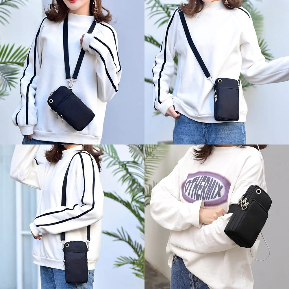 Purple Flower 26 Letters Shoulder Pouch for Samsung/iPhone/Huawei