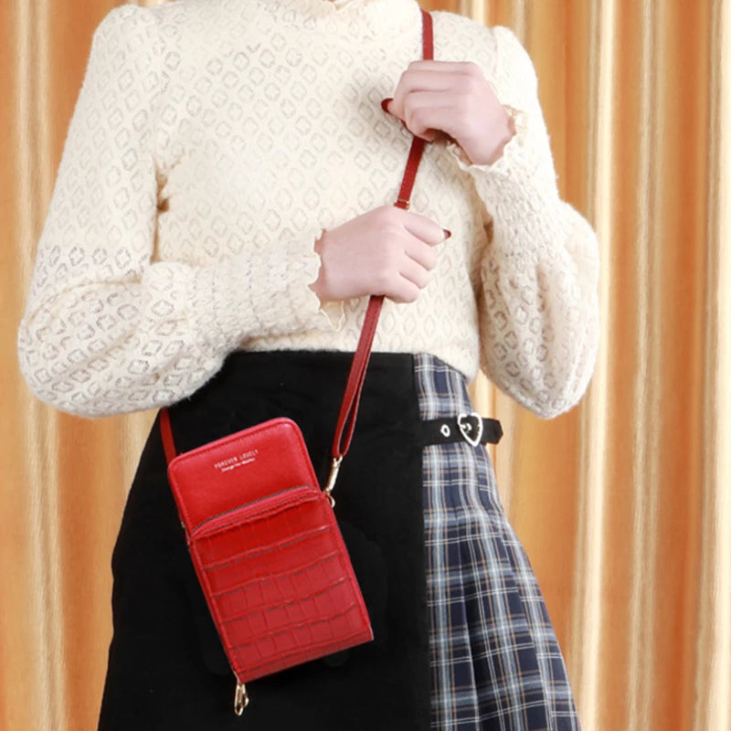 Metal Crossbody Bag Mini PU Leather Shoulder Messenger