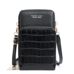 Metal Crossbody Bag Mini PU Leather Shoulder Messenger