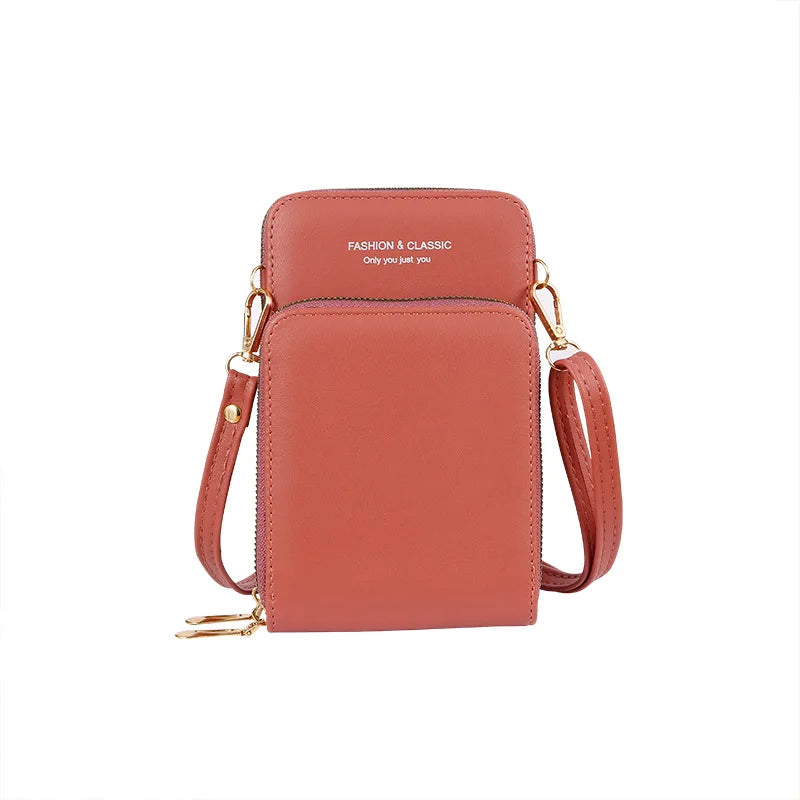 Mobile Phone Purse Smartphone Wallet PU Leather Shoulder Strap Handbag