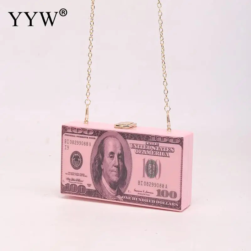 Rhinestone Money Clutch Evening Bag