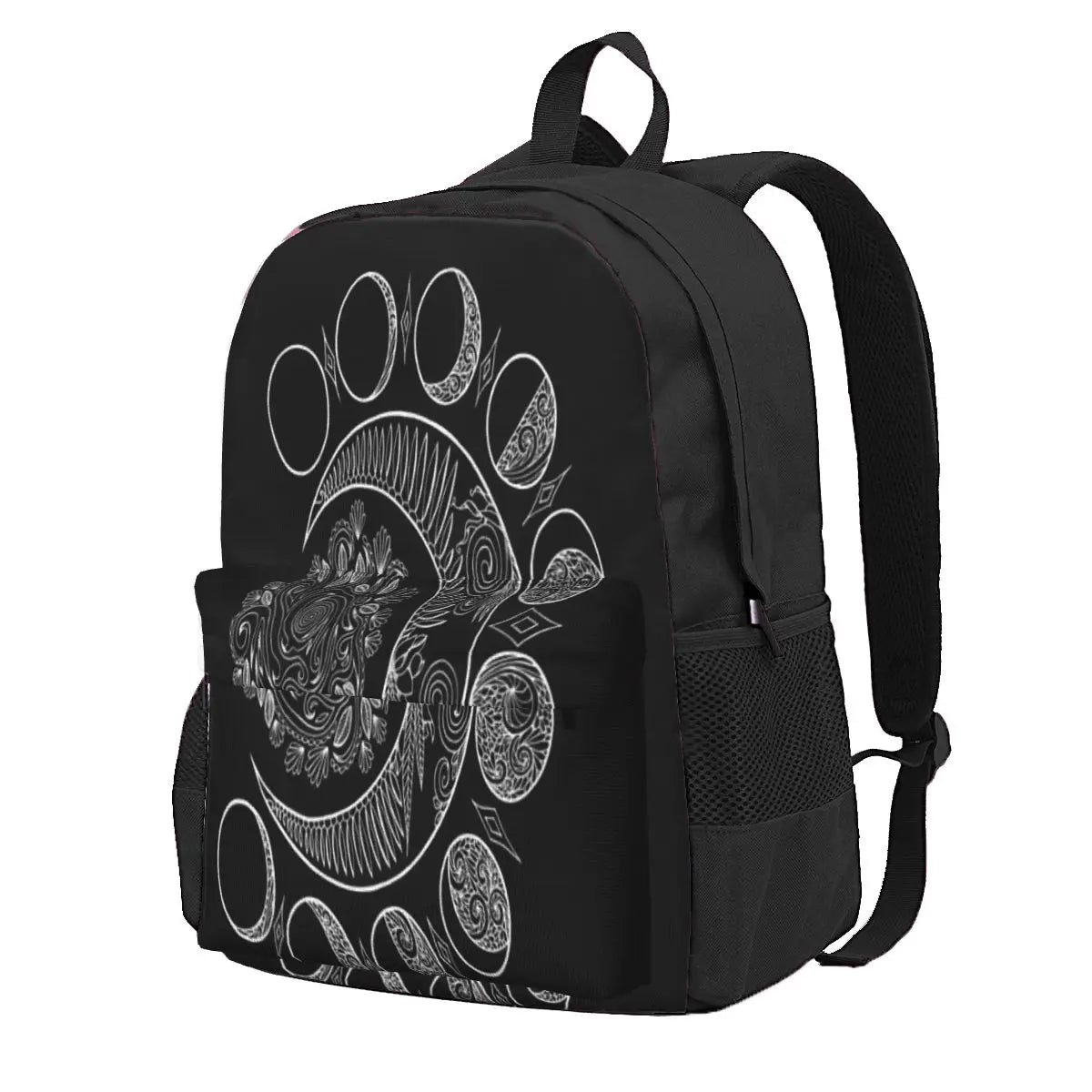 Moon Phases At Midnight Backpacks Men's Backpacks Bags For Women Vintage