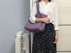 Morandi Large Capacity Canvas Tote Handbag Women Shoulder Bag Casual