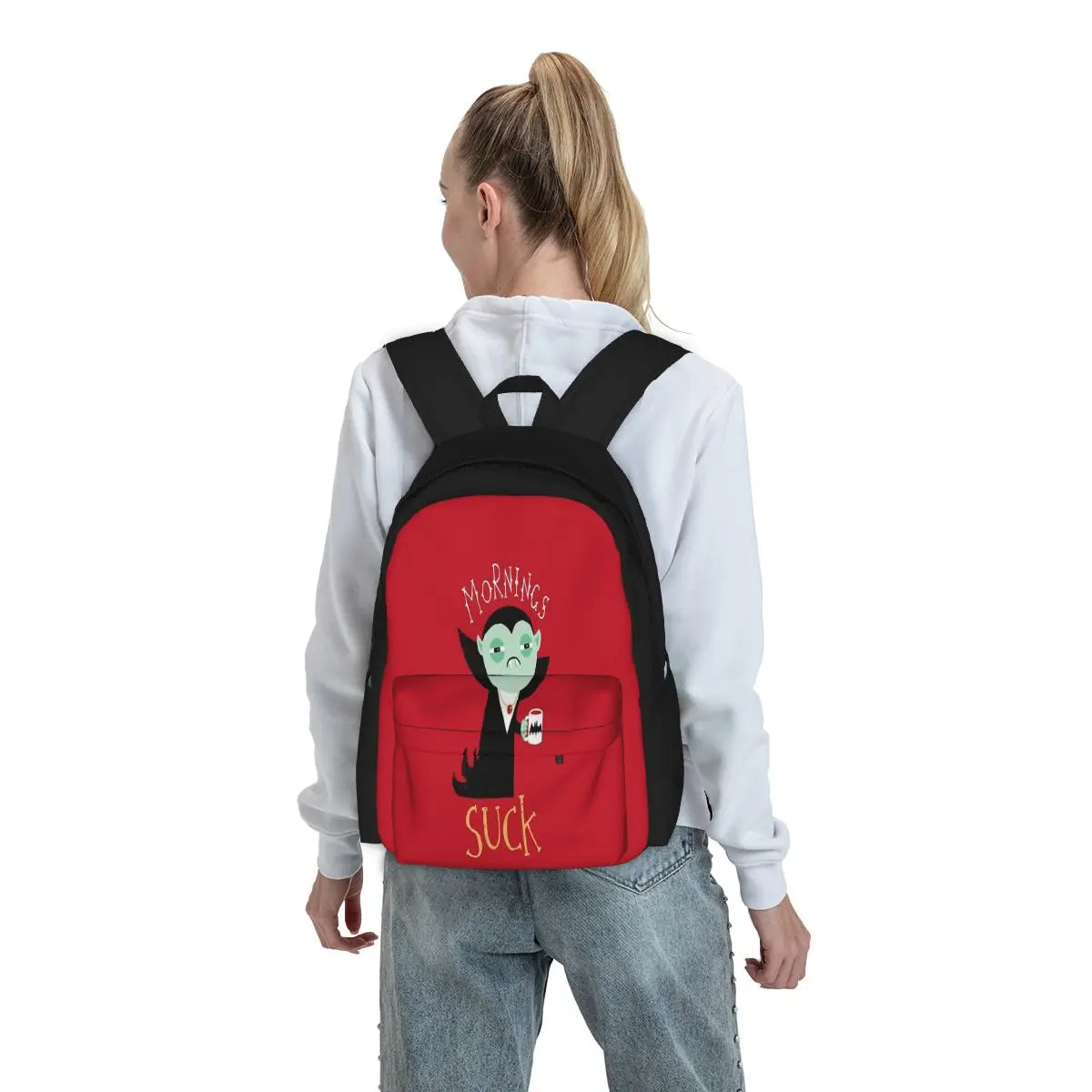 Mornings Suck Backpacks Men's and Women's Bags