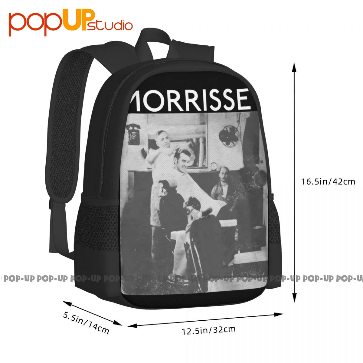 Morrissey 'Barber Shop' Backpack Large Capacity Print Beach Bag