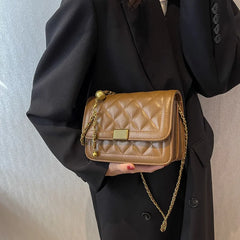 Winter Tote PU Leather Quilted Handbags Women Shoulder Bags