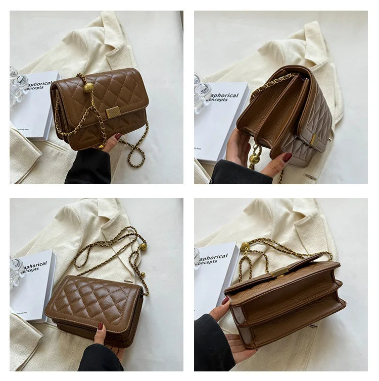 Winter Tote PU Leather Quilted Handbags Women Shoulder Bags