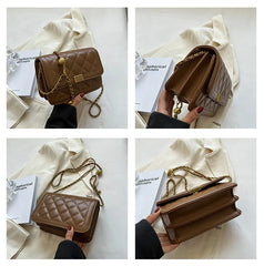 Winter Tote PU Leather Quilted Handbags Women Shoulder Bags