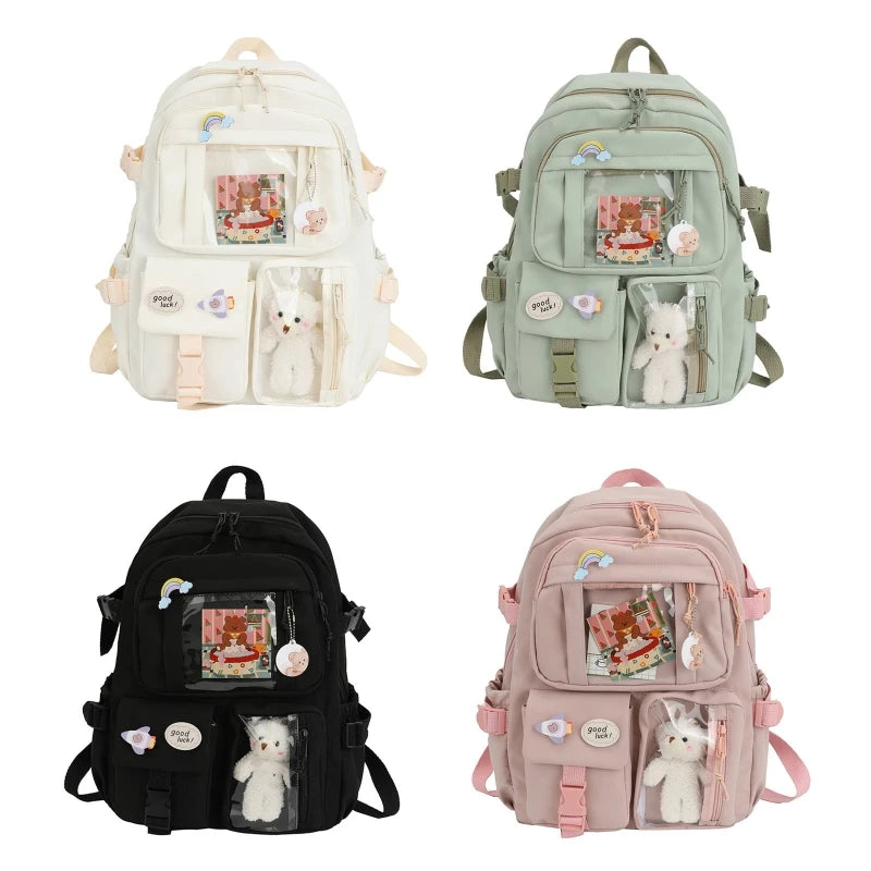 Large Capacity Multi-Pocket Nylon School Backpack