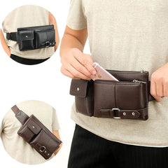 Slim PU Leather Fanny Pack Waist Bag Shoulder Bag