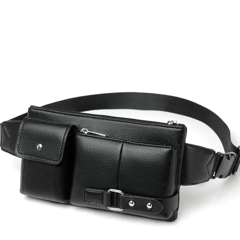 Slim Leather Fanny Pack Waist Bag Adjustable Belt Strap
