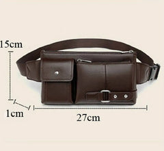 Slim Leather Fanny Pack Waist Bag Adjustable Belt Strap