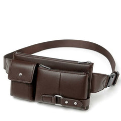 Slim Leather Fanny Pack Waist Bag Adjustable Belt Strap
